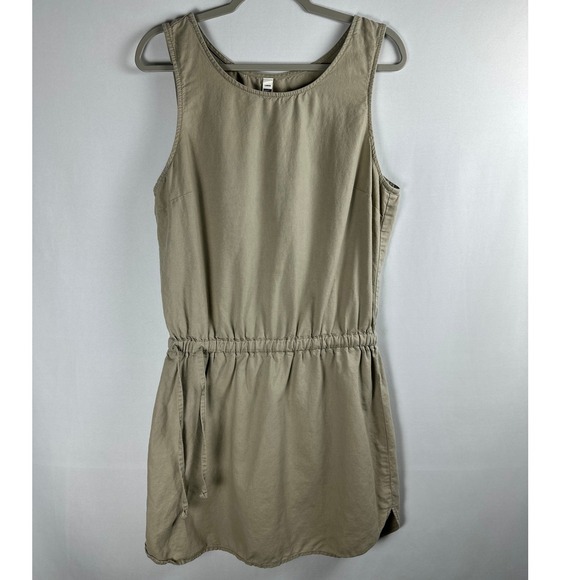 Eastern Mountain Sports Dresses & Skirts - Eastern Mountain Sports Dress Large Tan Linen Blend Sleeveless Safari Minimalist